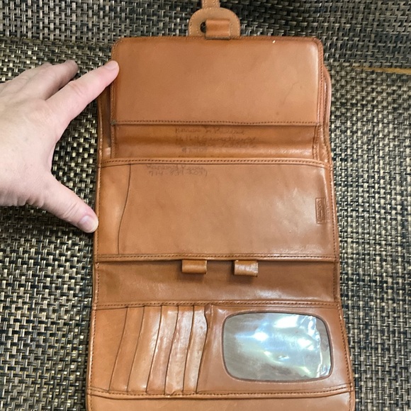 Dooney & Bourke Olive and Brown Leather Clutch - Picture 4 of 6